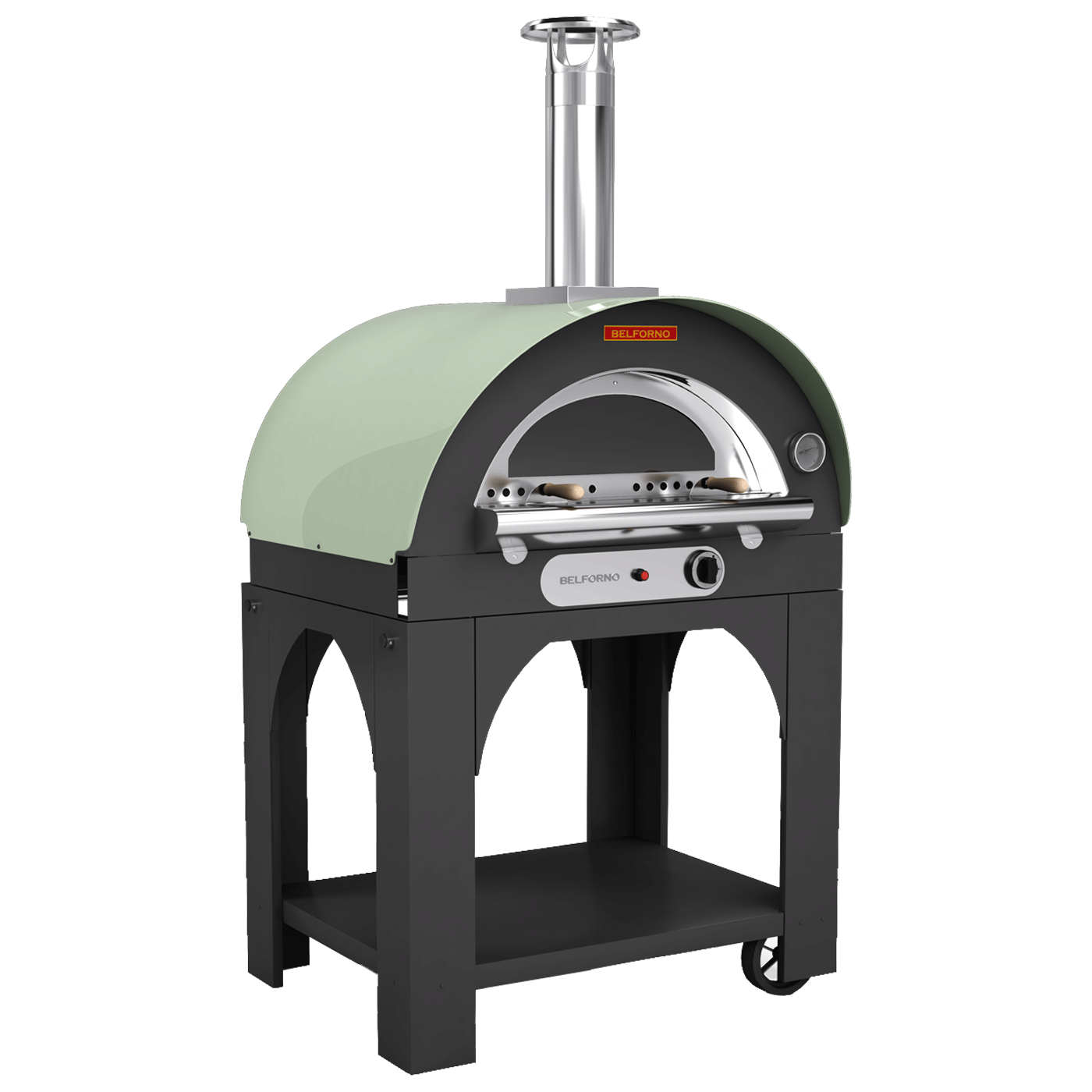 Pistachio Medio pizza oven – portable gas-fired pizza oven angled view